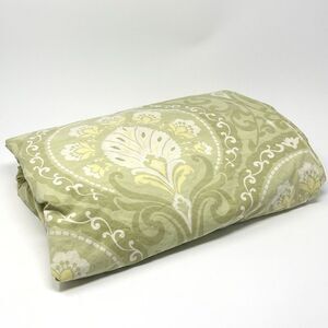 Pottery Barn Green Yellow Medallion Floral Cotton Percale Twin Duvet Cover